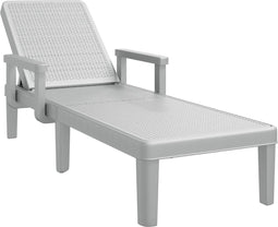vidaXL - Ligbed - 159x68x83,5 - cm - polypropeen - grijs