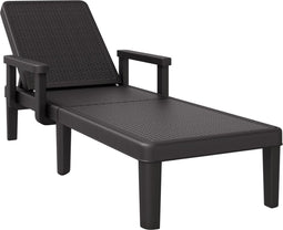 vidaXL - Ligbed - 159x68x83,5 - cm - polypropeen - zwart