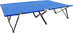 vidaXL - Ligbed - 2-persoons - inklapbaar - staal - blauw
