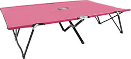 vidaXL - Ligbed - 2-persoons - inklapbaar - staal - roze