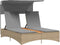 vidaXL - Ligbed - 2-persoons - luifel - en - kussens - poly - rattan - gemengd - beige