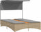 vidaXL - Ligbed - 2-persoons - luifel - en - kussens - poly - rattan - gemengd - beige