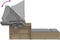 vidaXL - Ligbed - 2-persoons - luifel - en - kussens - poly - rattan - gemengd - beige
