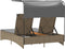 vidaXL - Ligbed - 2-persoons - luifel - en - kussens - poly - rattan - gemengd - beige