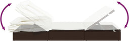 vidaXL - Ligbed - 2-persoons - met - dak - 213x118x97 - cm - poly - rattan - bruin