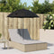 vidaXL - Ligbed - 2-persoons - met - kussens - en - parasol - poly - rattan - beige