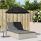 vidaXL - Ligbed - 2-persoons - met - kussens - en - parasol - poly - rattan - lichtgrijs