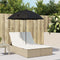 vidaXL - Ligbed - 2-persoons - met - kussens - en - parasol - poly - rattan - beige