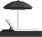 vidaXL - Ligbed - 2-persoons - met - kussens - en - parasol - poly - rattan - zwart