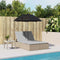 vidaXL - Ligbed - 2-persoons - met - kussens - en - parasol - poly - rattan - beige