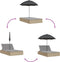 vidaXL - Ligbed - 2-persoons - met - kussens - en - parasol - poly - rattan - beige