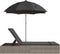 vidaXL - Ligbed - 2-persoons - met - kussens - en - parasol - poly - rattan - grijs