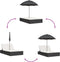 vidaXL - Ligbed - 2-persoons - met - kussens - en - parasol - poly - rattan - bruin