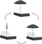 vidaXL - Ligbed - 2-persoons - met - kussens - en - parasol - poly - rattan - zwart