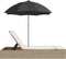 vidaXL - Ligbed - 2-persoons - met - kussens - en - parasol - poly - rattan - beige