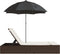 vidaXL - Ligbed - 2-persoons - met - kussens - en - parasol - poly - rattan - bruin