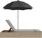 vidaXL - Ligbed - 2-persoons - met - kussens - en - parasol - poly - rattan - beige