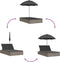 vidaXL - Ligbed - 2-persoons - met - kussens - en - parasol - poly - rattan - grijs