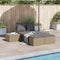 vidaXL - Ligbed - 2-persoons - met - kussens - poly - rattan - beige
