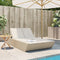 vidaXL - Ligbed - 2-persoons - met - kussens - poly - rattan - beige