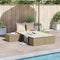 vidaXL - Ligbed - 2-persoons - met - kussens - poly - rattan - beige