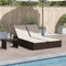 vidaXL - Ligbed - 2-persoons - met - kussens - poly - rattan - bruin