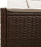 vidaXL - Ligbed - 2-persoons - met - kussens - poly - rattan - bruin