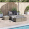 vidaXL - Ligbed - 2-persoons - met - kussens - poly - rattan - grijs
