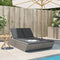 vidaXL - Ligbed - 2-persoons - met - kussens - poly - rattan - grijs