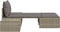 vidaXL - Ligbed - 2-persoons - met - kussens - poly - rattan - grijs