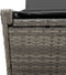 vidaXL - Ligbed - 2-persoons - met - kussens - poly - rattan - grijs