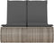 vidaXL - Ligbed - 2-persoons - met - kussens - poly - rattan - grijs