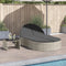 vidaXL - Ligbed - 2-persoons - met - kussens - poly - rattan - lichtgrijs