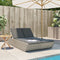 vidaXL - Ligbed - 2-persoons - met - kussens - poly - rattan - lichtgrijs