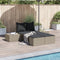 vidaXL - Ligbed - 2-persoons - met - kussens - poly - rattan - lichtgrijs