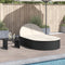 vidaXL - Ligbed - 2-persoons - met - kussens - poly - rattan - zwart