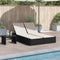 vidaXL - Ligbed - 2-persoons - met - kussens - poly - rattan - zwart
