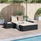 vidaXL - Ligbed - 2-persoons - met - kussens - poly - rattan - zwart