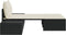 vidaXL - Ligbed - 2-persoons - met - kussens - poly - rattan - zwart