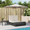 vidaXL - Ligbed - 2-persoons - met - kussens - poly - rattan - zwart