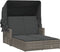 vidaXL - Ligbed - 2-persoons - met - luifel - en - kussens - poly - rattan - grijs