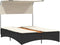 vidaXL - Ligbed - 2-persoons - met - luifel - en - kussens - poly - rattan - zwart