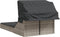 vidaXL - Ligbed - 2-persoons - met - luifel - en - kussens - poly - rattan - lichtgrijs