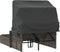 vidaXL - Ligbed - 2-persoons - met - luifel - en - kussens - poly - rattan - grijs
