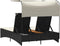 vidaXL - Ligbed - 2-persoons - met - luifel - en - kussens - poly - rattan - zwart