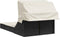 vidaXL - Ligbed - 2-persoons - met - luifel - en - kussens - poly - rattan - zwart
