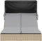 vidaXL - Ligbed - 2-persoons - met - luifel - en - kussens - poly - rattan - beige