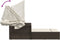 vidaXL - Ligbed - 2-persoons - met - luifel - en - kussens - poly - rattan - bruin