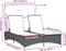 vidaXL - Ligbed - 2-persoons - met - luifel - en - kussens - poly - rattan - zwart