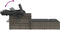 vidaXL - Ligbed - 2-persoons - met - luifel - en - kussens - poly - rattan - grijs